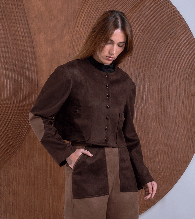 SUEDE CROP JACKET