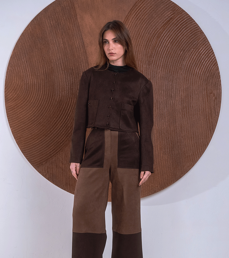 SUEDE CROP JACKET